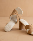 The Santiago | Toffee Raffia Heel
