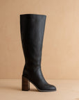 The Shiloh | Black Knee High Block Heel Boot