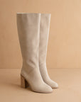 The Shiloh | Light Grey Knee High Block Heel Boot