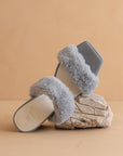 The Simone | Blue Fuzzy banded platform party heel