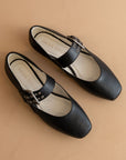 The Soho | Black Ballet Flat with Buckle
