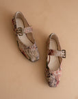 The Soho | Mauve Tapestry Ballet Flat with Buckle
