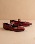 The Soho | Wine Ballet Flat with Buckle