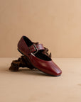 The Soho | Wine Ballet Flat with Buckle