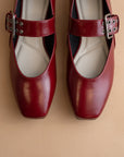 The Soho | Wine Ballet Flat with Buckle