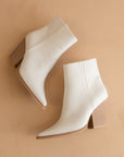 The Sonia | White Western Ankle Boots