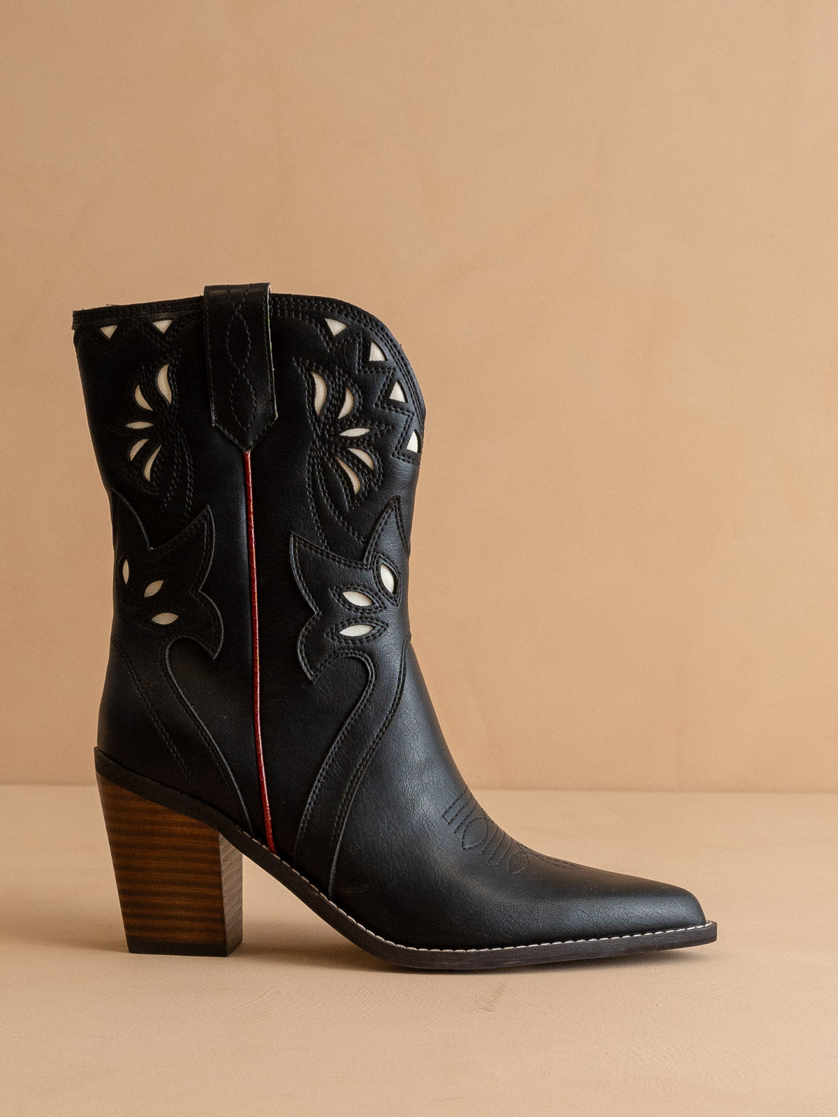 The Sorrel | Black Paneled Western Bootie