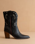The Sorrel | Black Paneled Western Bootie