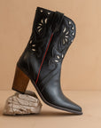 The Sorrel | Black Paneled Western Bootie