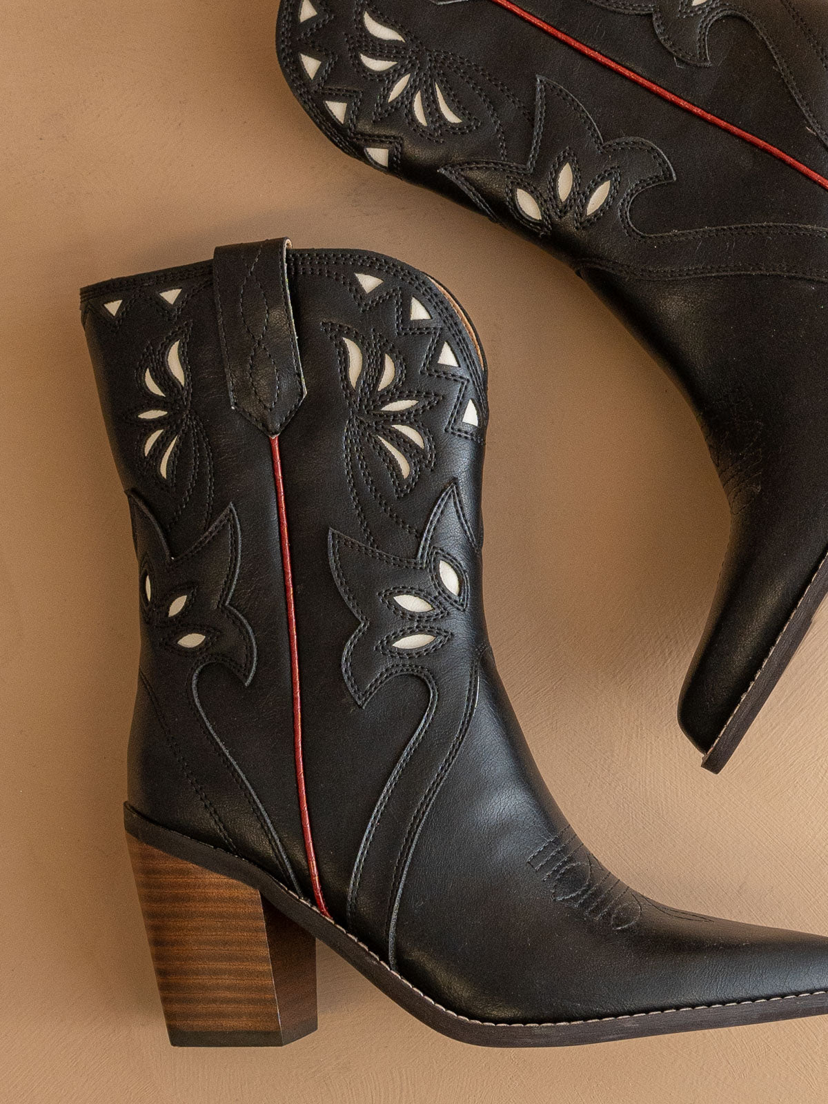 The Sorrel | Black Paneled Western Bootie