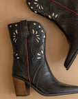 The Sorrel | Black Paneled Western Bootie
