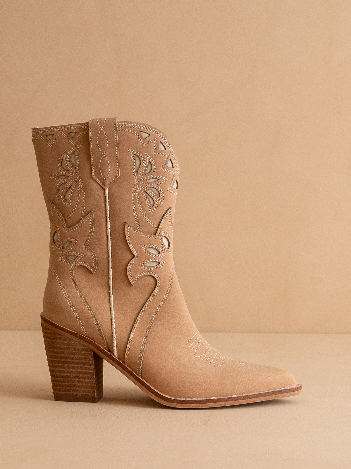 The Sorrel | Camel Paneled Western Bootie