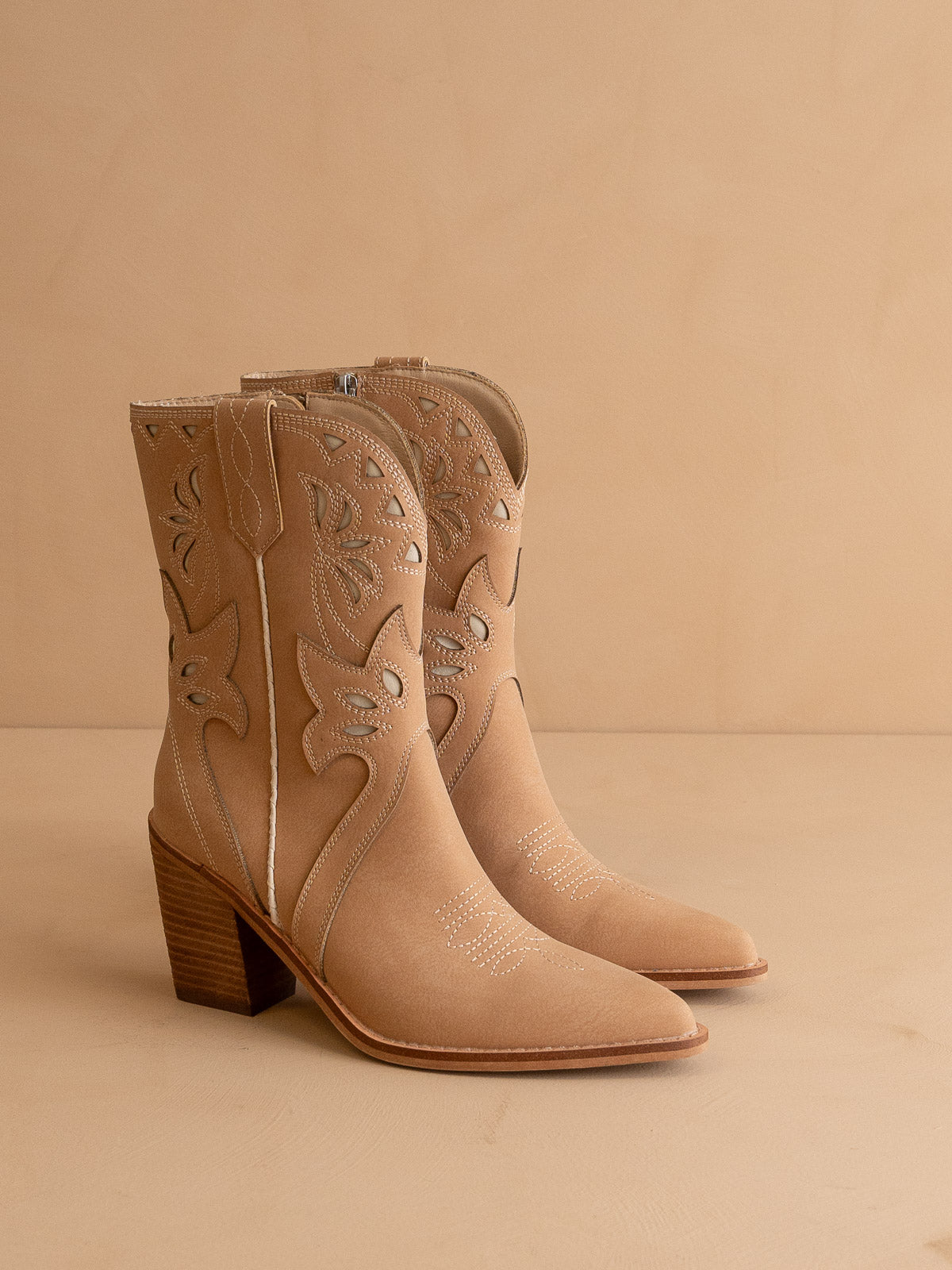 The Sorrel | Camel Paneled Western Bootie