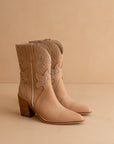 The Sorrel | Camel Paneled Western Bootie