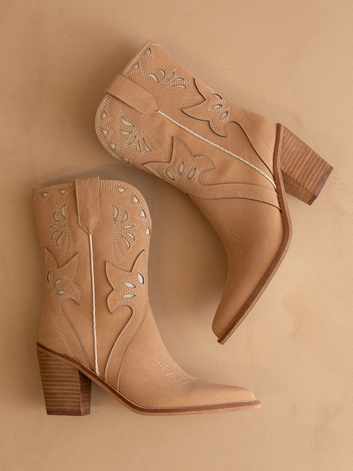 The Sorrel | Camel Paneled Western Bootie