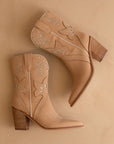 The Sorrel | Camel Paneled Western Bootie