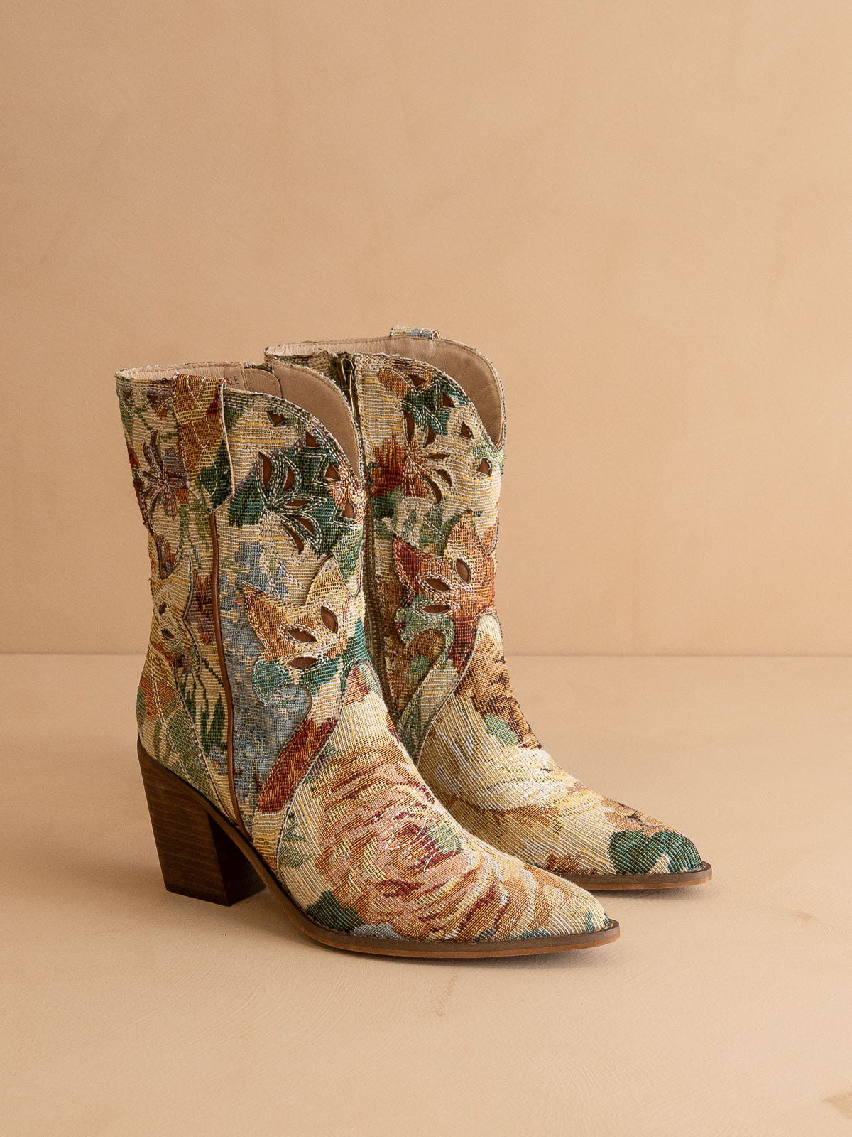The Sorrel | Floral Tapestry Western Bootie