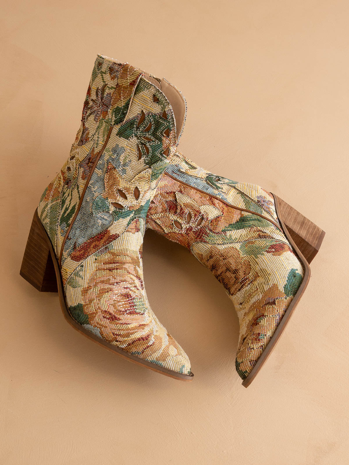 The Sorrel | Floral Tapestry Western Bootie