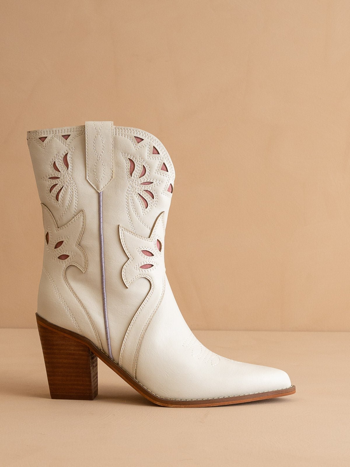 The Sorrel | White Paneled Western Bootie