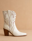 The Sorrel | White Paneled Western Bootie