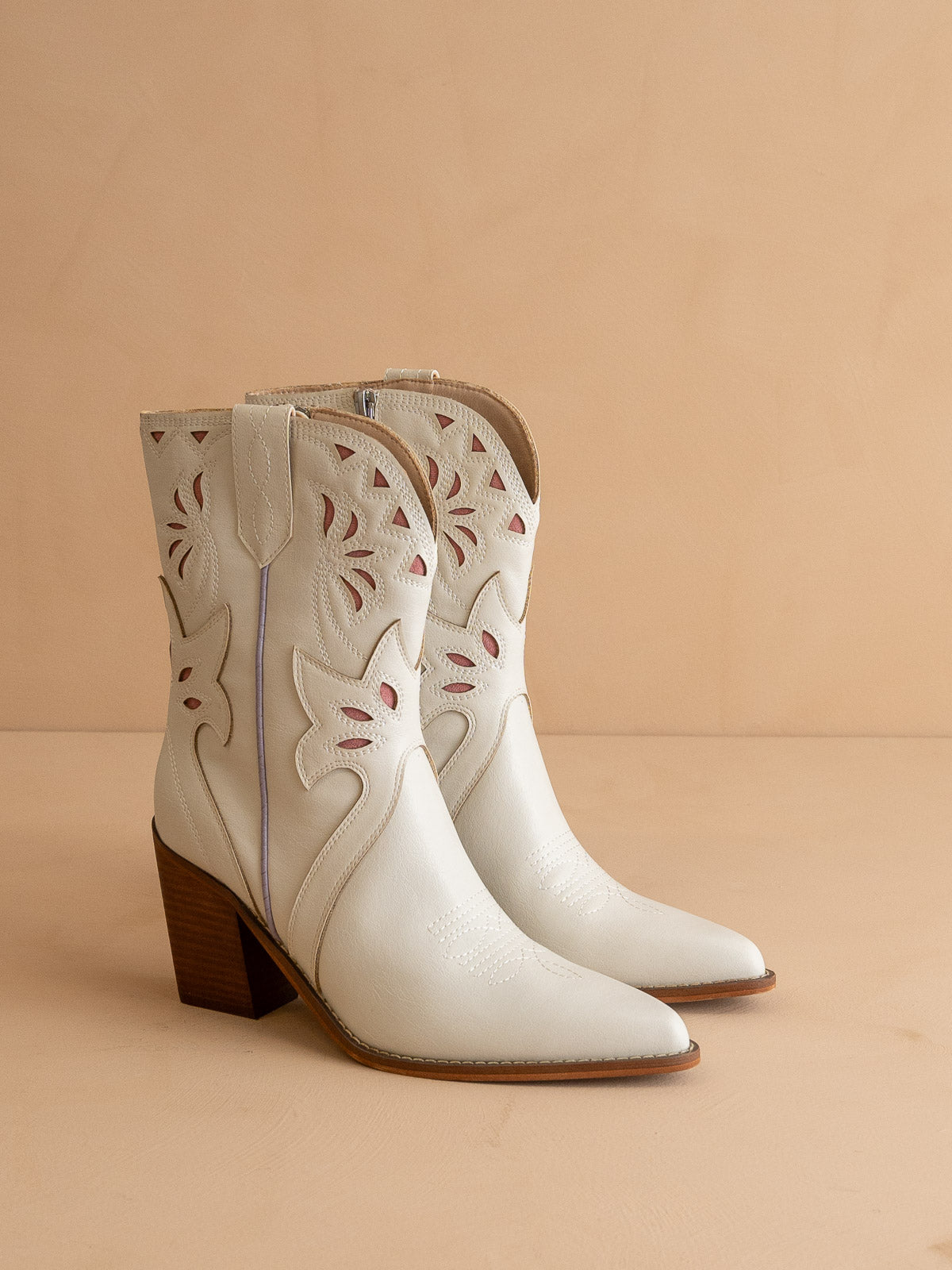 The Sorrel | White Paneled Western Bootie
