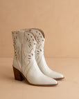 The Sorrel | White Paneled Western Bootie