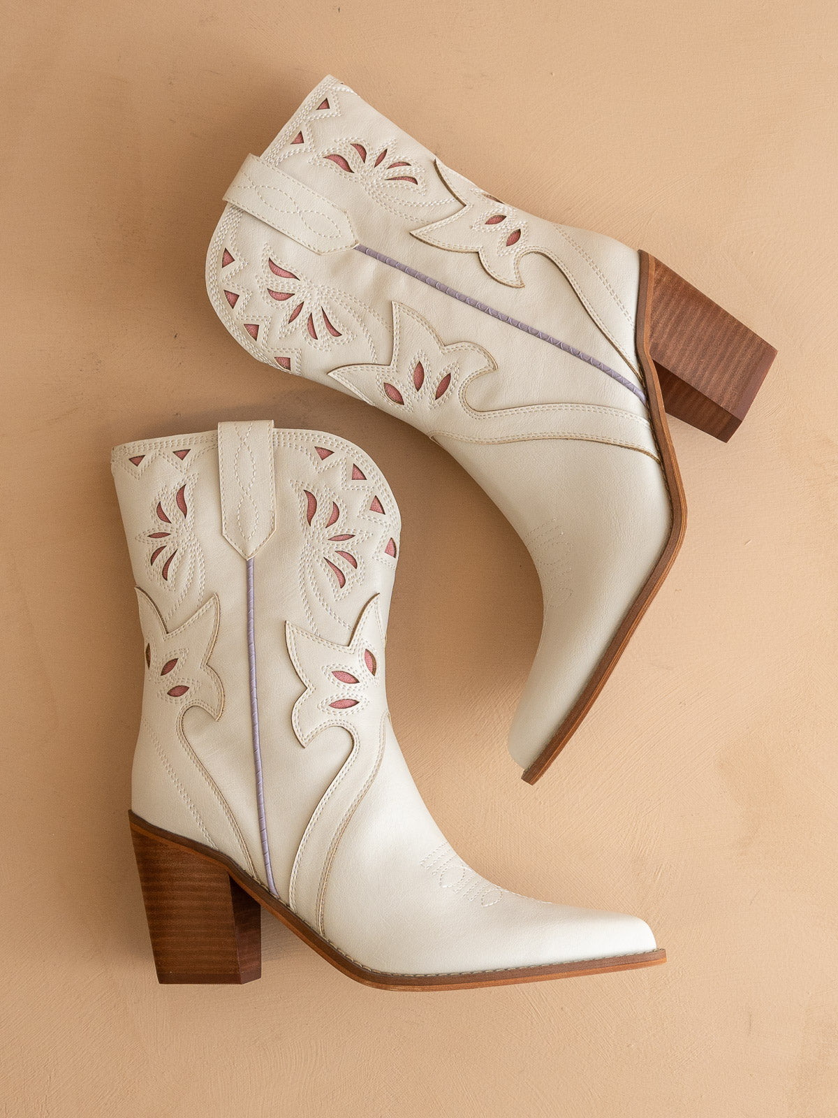 The Sorrel | White Paneled Western Bootie