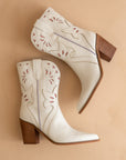 The Sorrel | White Paneled Western Bootie