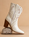 The Sorrel | White Paneled Western Bootie