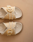 The Sunnie | Natural Raffia Buckle Slide