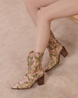 The Sorrel | Rose Garden Tapestry Western Bootie