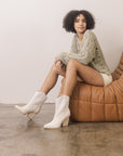 The Sutton | Beige Floral Embroidered Cowboy Boot