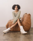 The Sutton | Beige Floral Embroidered Cowboy Boot