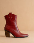 The Tara | Red Two paneled western boot
