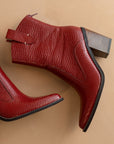 The Tara | Red Two paneled western boot