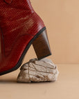 The Tara | Red Two paneled western boot