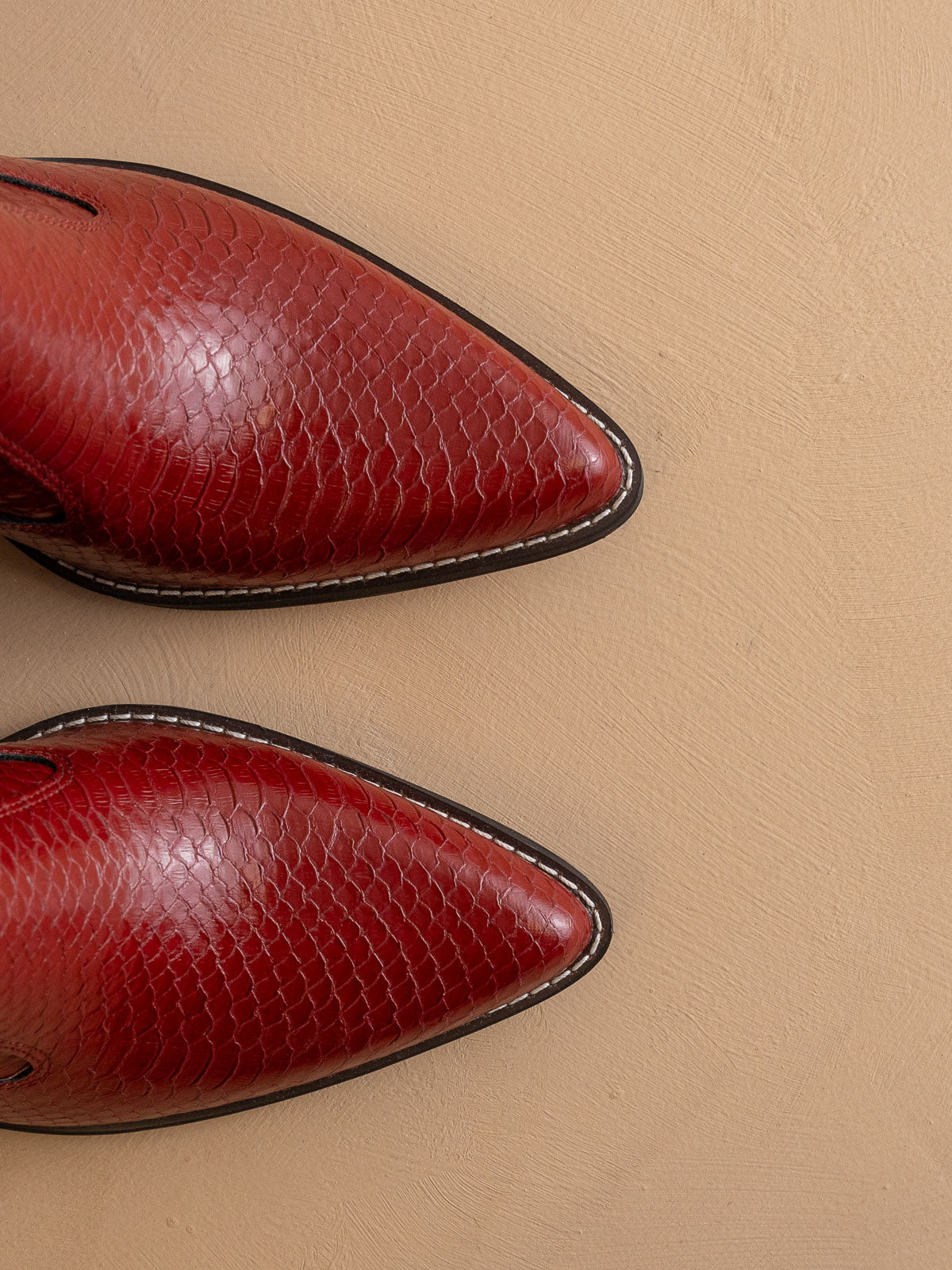 The Tara | Red Two paneled western boot