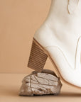 The Tara | White Two paneled western boot