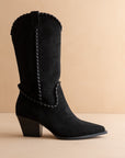 The Tilley | Black Whipstitch Western Cowboy Boot