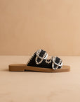 The Tivoli | Black Fun Double Buckle Sandal