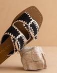 The Tivoli | Black Fun Double Buckle Sandal