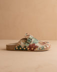 The Toni | Floral Tapestry Studded Buckle Clog