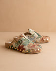 The Toni | Floral Tapestry Studded Buckle Clog