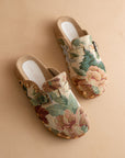 The Toni | Floral Tapestry Studded Buckle Clog