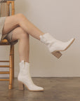 The Tara | White Two paneled western boot