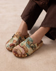 The Toni | Floral Tapestry Studded Buckle Clog
