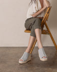 The Verona | Denim Frayed Denim Espadrille Wedge