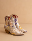 The Wanda | Taupe Floral Applique Western Boot