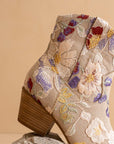The Wanda | Taupe Floral Applique Western Boot