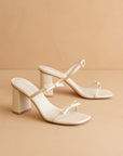 The Wendy | Beige Double Strap Bow Heels